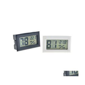 Temperature Instruments Black/White Mini Digital Lcd Environment Thermometer Hygrometer Humidity Meter In Room Refrigerator Icebox D Dhvfw