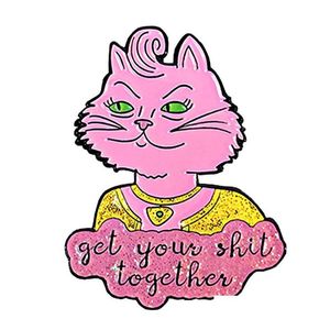 Szpilki broszki Carolyn emalia Pin Cartoon serial telewizyjny na koszulę z klapą plecak Banner odznaka różowy kot Lady biżuteria prezent przyjaciele zdobądź Dhsau