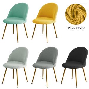 Chair Covers 1/2/4/6Pc Low Back Cover Polar Fleece Accent Dining Slipcover Curved Modern Elastic Funda Silla