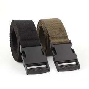 Belts Mens Womens Canvas Belt Smooth Buckle Casual Drop Delivery Fashion Accessories Dhlyn
