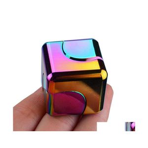 Spinning Top Square Magic Dice Cube Metal Fidget Anti Fingertiptoys Hand Early Educational Learning Vent Stuff Desktop Game Gifts Fo Dhlnl
