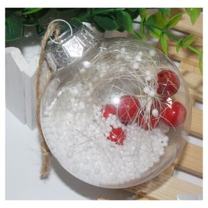 Decorazioni natalizie Santa Clear Bauble Ornament Gift Palla trasparente per albero di plastica romantico Decorazioni per la casa Drop Delivery Garden Fe Dhqln