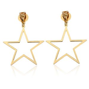 Dangle Earrings Korean Of Hollow Five-pointed Star Exaggerated Big No Ear Hole Party Accessories Wholesale X217 & Chandelier