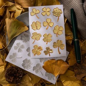 Gift Wrap Retro Wind Leaf Letter Series Gold Foil Bronzing Sticker Sealing Label For Birthday Cards Envelope Gifts Deco Stationery