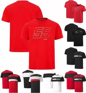 2022 F1コラボレーションTシャツフォーミュラ1チーム番号16 Tシャツエクストリームスポーツレーシングファン観客カジュアル特大Tシャツ