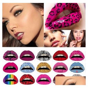 Temporäre Tattoos Lippen Tattoo Aufkleber Lippenstift Kunst Transfers Kuss Lippen Körper Schönheit Make-up Wasserdicht Drop Lieferung Gesundheit Dhkuz