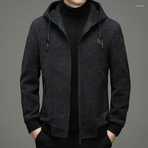 Jaquetas e jaqueta de inverno de inverno etono espessado isolamento térmico de tricô masculino casaco com capuz Chenille lã de top moda