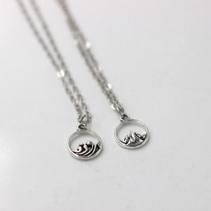 Pendant Necklaces Pair Mountain Ocean Paired Couple For Women Men Trendy Simple Chain Fashion Jewelry Gifts FriendsPendant