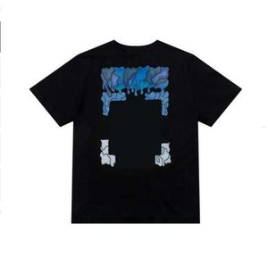 Marca de moda de verão masculina camisetas Ow pintura a óleo religiosa spray direta flecha tshirts Hip Hop Manga curta Men lotes Tops Tees Women Y8