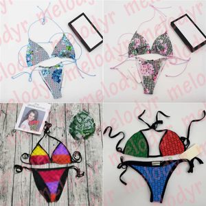 Bandaj Mayo Kadınlar Backless Yüzme Aşınma Mektup Baskılı Beachwear Açık Tasarımcı Mayolar