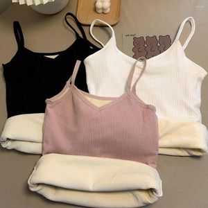 Camisoles & Tanks 2023 Women Plus Velvet Vest Winter Thicken Warm Underwear Thermal Suspenders Female Thick Comfortable Camisole Top