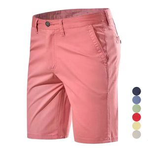 Shorts masculinos Man Summer Algodão da cintura do meio de luxo de luxo casual homens impressos praia esticar chino clássico short homme 230109