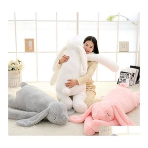 Pluszowe lalki piękne zwierzę NT 90cm 120cm miękka kreskówka Big Ear Bunny Toy Rabbit Pillow Pillow Girl Dift 220409 Drop dostawa zabawki gif dhlkk