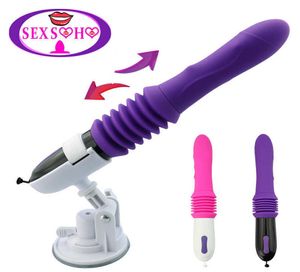 Sex Machine Telescópico Consolador Vibrador automático Aut Massager G Spot Spuling Masturbación vaginal retráctil Masturbación52777862