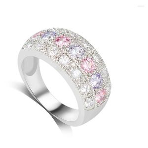 Le fedi nuziali vendono 3 colori Mixe Imited Crystal Plata Design unico Anel Engagement Women Jewelry