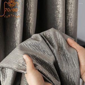 Curtain Light Luxury Velvet Cloth Bronzing Jacquard Curtains For Living Room Bedroom Dining Partition Customization