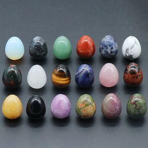 30pc Ornamento de P￡scoa 20mm est￡tua de ovo natural decora￧￣o esculpida decora￧￣o rosa quartzo cura de cristal sala de presente decora￧￣o