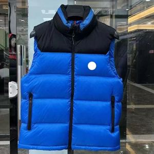 Designer-Herren-Daunenjacke, Weste, klassisches gesticktes Abzeichen, Winter, unsichtbare Mütze, warmer Briefdruck, Pufferwesten, Weste S, Größe 1/2/3/4/5