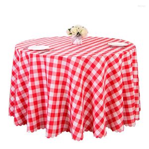 Taça de mesa Trepa de mesa quadriculada Round Red White Gingham Capa para piquenique ao ar livre Festa de aniversário de feriado de cozinha de piquenique