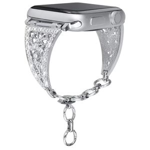 Luxury Diamond Women Bracelet for Apple Watch Band Series 8 7 6 SE 5 4 3 Fashion Metal Strap iwatch Ultra 49mm 41mm 45mm 40mm 44mm Chain Belt Pretty Gift