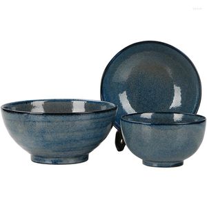 Bowls Colored Glazed Porcelain Tableware Japanese Household Rice Bowl Big Soup Ramen Disc Ceramic Fruit