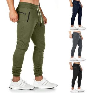 Men's Pants Workout Sport Athletic Running Jogger Track Casual Waist Drawstring Trousers With Zipper Pockets