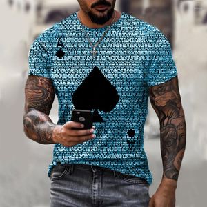 Men's T Shirts Fashion Ace Of Spades T-shirt Men Color Printing Short Sleeve Oversized Casual Sports T-shirts 7 Colors Arrival