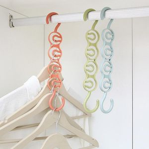 Hooks Hanger Storage Rack Multifunktionella flera lager Garderobskläder som hänger utrymme och sparar fyra hål Fällbara skenor