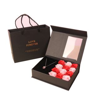 Valentine's Day Soap Flower Gift Wrap Box Jewelry Flap Creative Lipstick Necklace Perfume Set Gift Boxes