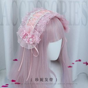 FESTIDA FESTIDA ALIMENTADA doce Lolita Hair Hair Hoop Maid Cosplay Fand Gothic Ruffled Lace Capace