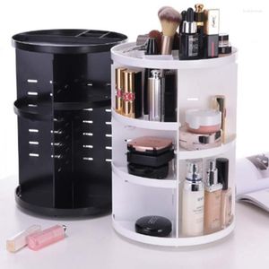 Storage Boxes 1PC 360 Degree Rotating Cosmetic Rack Lipstick Jewelry Case Holder Display Stand Box Makeup Organizer