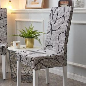 Chair Covers Restaurant Anti-fouling Protective Cover Stretch Spandex Office European Pattern Printed Home Decor