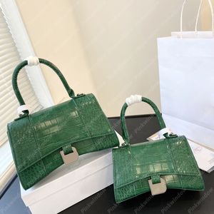 Klassische Krokodil-Designer-Handtasche für Damen, Luxus-Designer-Taschen, Umhängetasche, Damen-Handtaschen, Geldbörsen, Geldbörse, SANDUHR-GRIFF