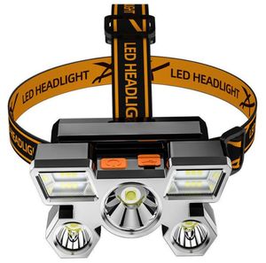USB Rechargeable Headlights waterproof 5 LED built in 18650 battery headlight for Hunting Fishing Cycling equipment