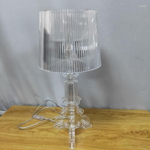 Bordslampor Rensa akryl för vardagsrum bredvid lampan Led Home Deco Desk All Body Lampshade sovrumsdekoration