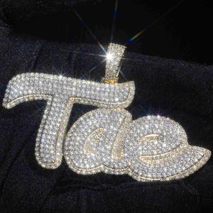 Hip Hop Mens Iced Out Custom Letter Pendant 925 Sterling Silver VVS Moissanite Diamond Nummer Naam Initiaal
