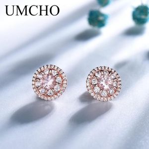 Backs Earrings UMCHO Solid 925 Sterling Silver Clip For Women Morganite Gemstone Wedding Engagement Fine Jewelry Christmas Gift