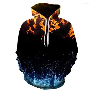 Herren Hoodies 3D-gedrucktes Kapuzenoberteil für Männer und Frauen Flammenmuster Langarmoberteile Herbst Winter