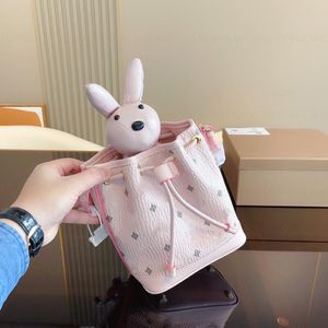 Neueste Eimer Kordelzug Designer Taschen Frauen Abnehmbare Kaninchen Schulter Umhängetasche Mädchen Mini Handtaschen Geldbörsen Brief mit Box