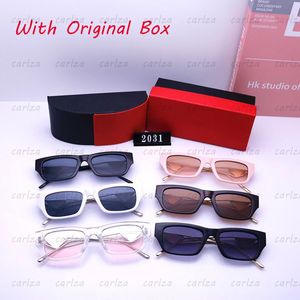 Marca de designer óculos de sol masculino óculos de luxo de luxo para mulheres lentes de resina clássica lente sunglass 6 estilos p copos com caixa original