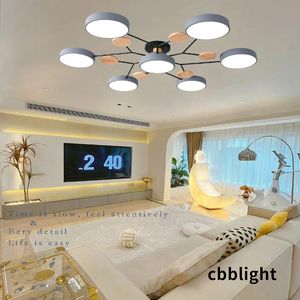 Modern LED Pendant Lamps Indoor Ceiling Lighting Wooden Chandelier Bedroom Living Dining Room Chandeliers Hotel Decorative Light Aisle Light LRS029