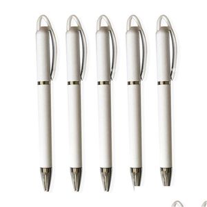 Ballpoint Pens Sublimation Blank Pen Heat Transfer Personalized Diy Metal Rings Roller Ball School Office Supplies Drop Delivery Bus Dhneo