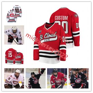 Хоккейная майка St. Cloud State Huskies, сшитая на заказ 27 Ник Оливер 12 Райан Мэлоун 10 Мэтт Хендрикс 24 Брет Хедикан Мужские молодежные майки