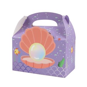 Deniz temalı güzellik çantaları küçük denizkızı doğum günü parti şeker kek kutuları konuklar için küçük hediyeler a378