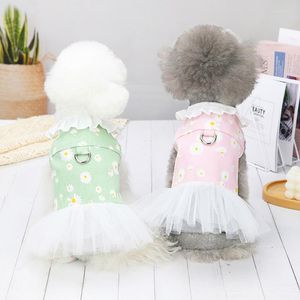 Hundkläder husdjur klänning prinsessan stil sommar söta spetskläder för små hundar chihuahua andningsbara kläder med dragspänne