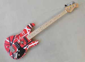 4 Strings Red Electric Bass Guitar with Relic Paint Maple Fretboard 22 Frets Customizable