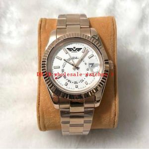 11 Style klasyczny męski zegarek Sky 326935 42 mm biała tarcza Automatyczne zegarki mechaniczne Rose Gold Luminous Streflatches Składana klamra