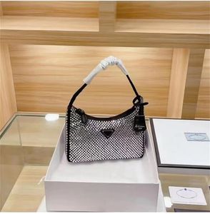 Designer Bags Women Shoulder Bag 2023 New Crystal Handbags Summer Fashion Underarm Purses Luxury Totes Bling Nylon Quality Classic Shiny Handbag Zipper