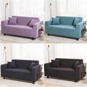 Chair Covers 1 2 3 4 Seater Stretch Polar Fleece Sofa Cover Elastic Slipcover L Shape Sectional Couch Furniture Protector