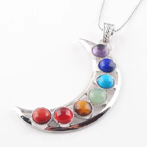 YOWOST 7 Chakras Natural Stones Pendants Health Amulet Healing Necklace Chains 45cm Jewelry Charms Pendant BN324